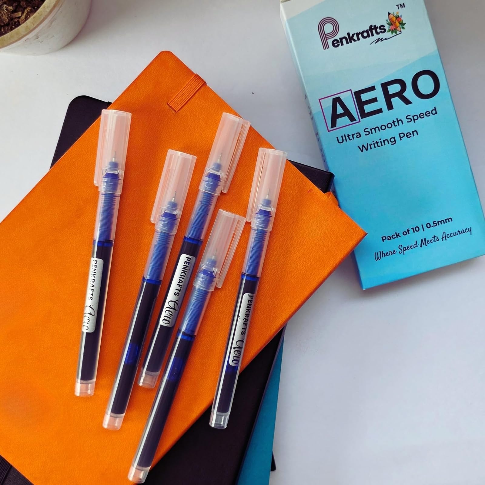 AERO Ultra Smooth Speed Writing Roller Pen | 0.5 mm Precision Tip | Premium Matte Finish | Pack of 10 Pens | 1 Year Non-Dry Ink Assurance — photo 3