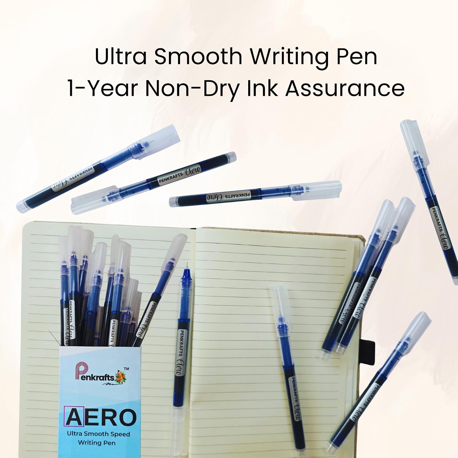 AERO Ultra Smooth Speed Writing Roller Pen | 0.5 mm Precision Tip | Premium Matte Finish | Pack of 10 Pens | 1 Year Non-Dry Ink Assurance — photo 9