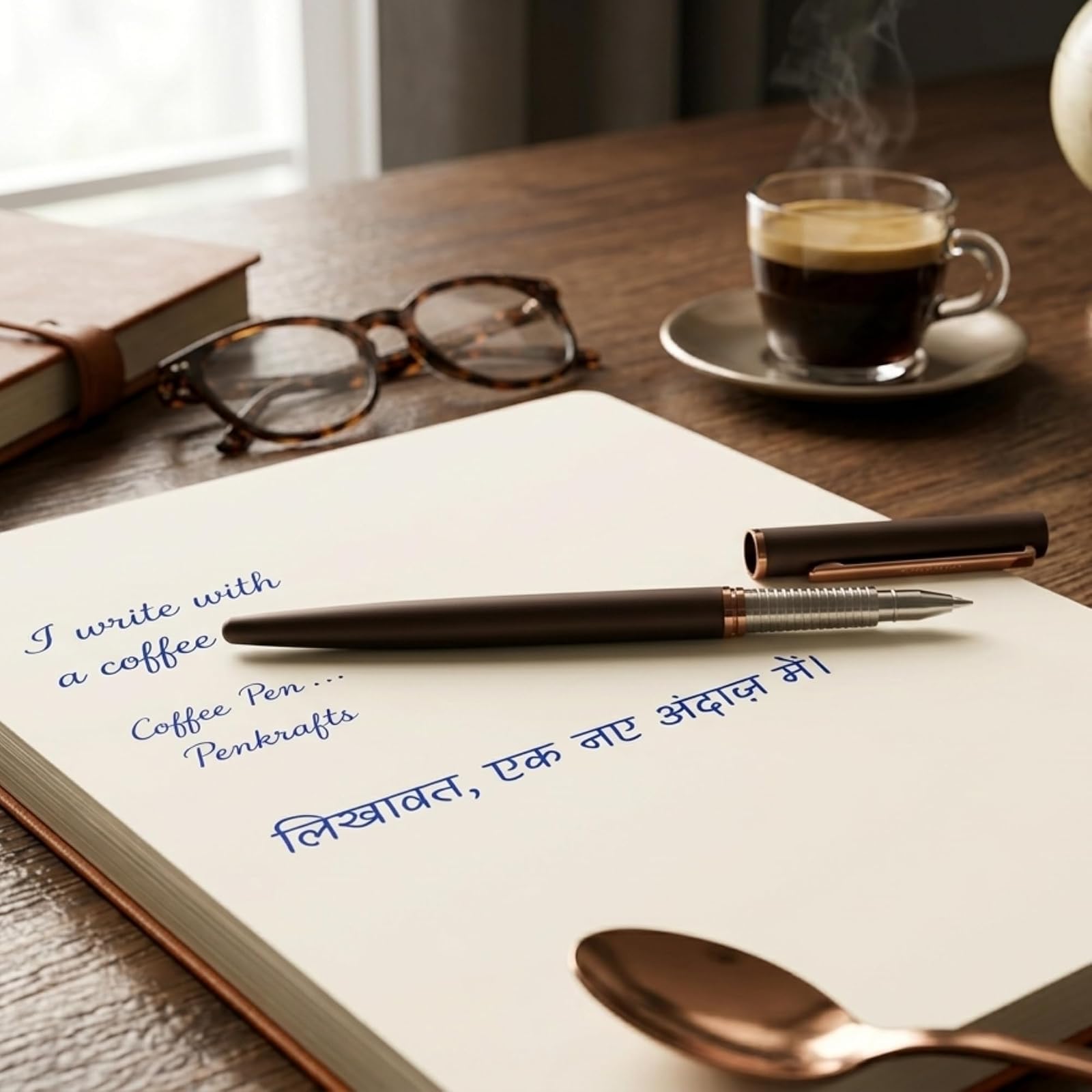 Brew Write Coffee Roller Ball Pen | Premium Slim Metal Pen | Smooth Writing Executive Pen | Coffee Inspired Luxury Gift Pen with Box for Men & Women - Chocolate Brown — photo 10
