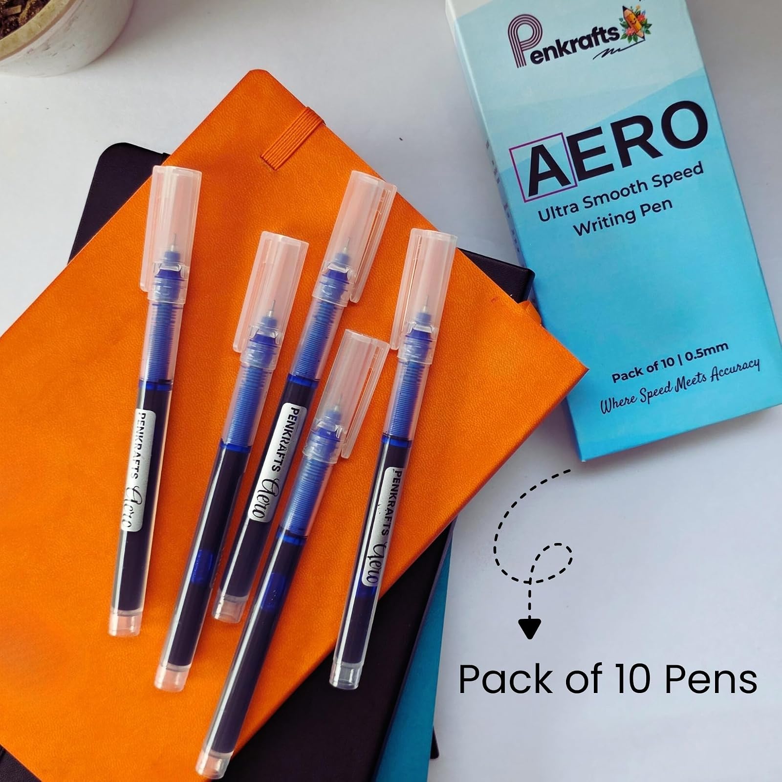Combo Pack of 3 Writing Pens | NEO, AERO & Silk | Ultra Smooth Ball Pens | Blue Ink | 0.5 & 0.7 mm | Pack of 30 Pens for School Office Home & Gifting | Blue Ink Pen Set — photo 5