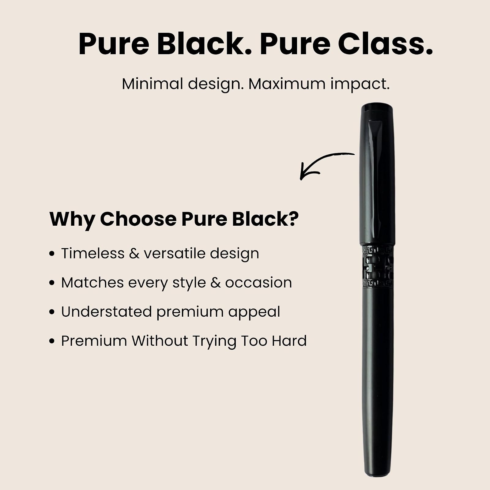 Infinity Cut Luxury Roller Pen – Premium Professional Writing Pen for Office, Business & Gift | Smooth Writing Refillable Pen (Black) — photo 3