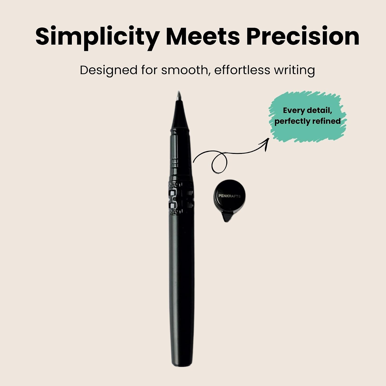 Infinity Cut Luxury Roller Pen – Premium Professional Writing Pen for Office, Business & Gift | Smooth Writing Refillable Pen (Black) — photo 5