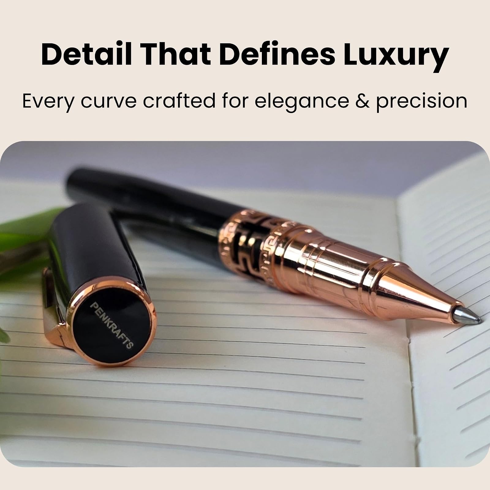 Infinity Cut Luxury Roller Pen – Premium Professional Writing Pen for Office, Business & Gift | Smooth Writing Refillable Pen (Rose Gold) — photo 5
