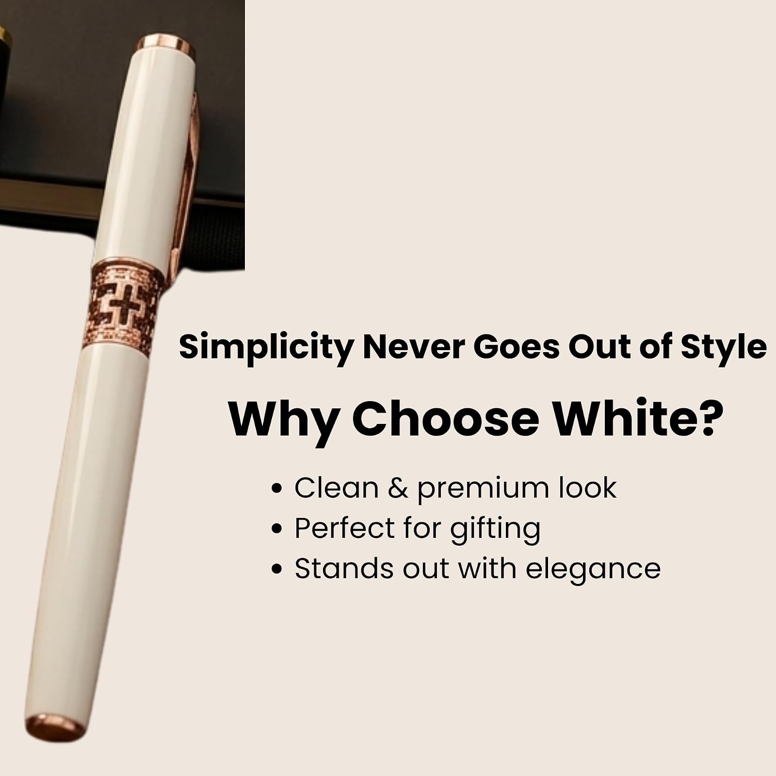 Infinity Cut Luxury Roller Pen – Premium Professional Writing Pen for Office, Business & Gift | Smooth Writing Refillable Pen (White) — photo 7
