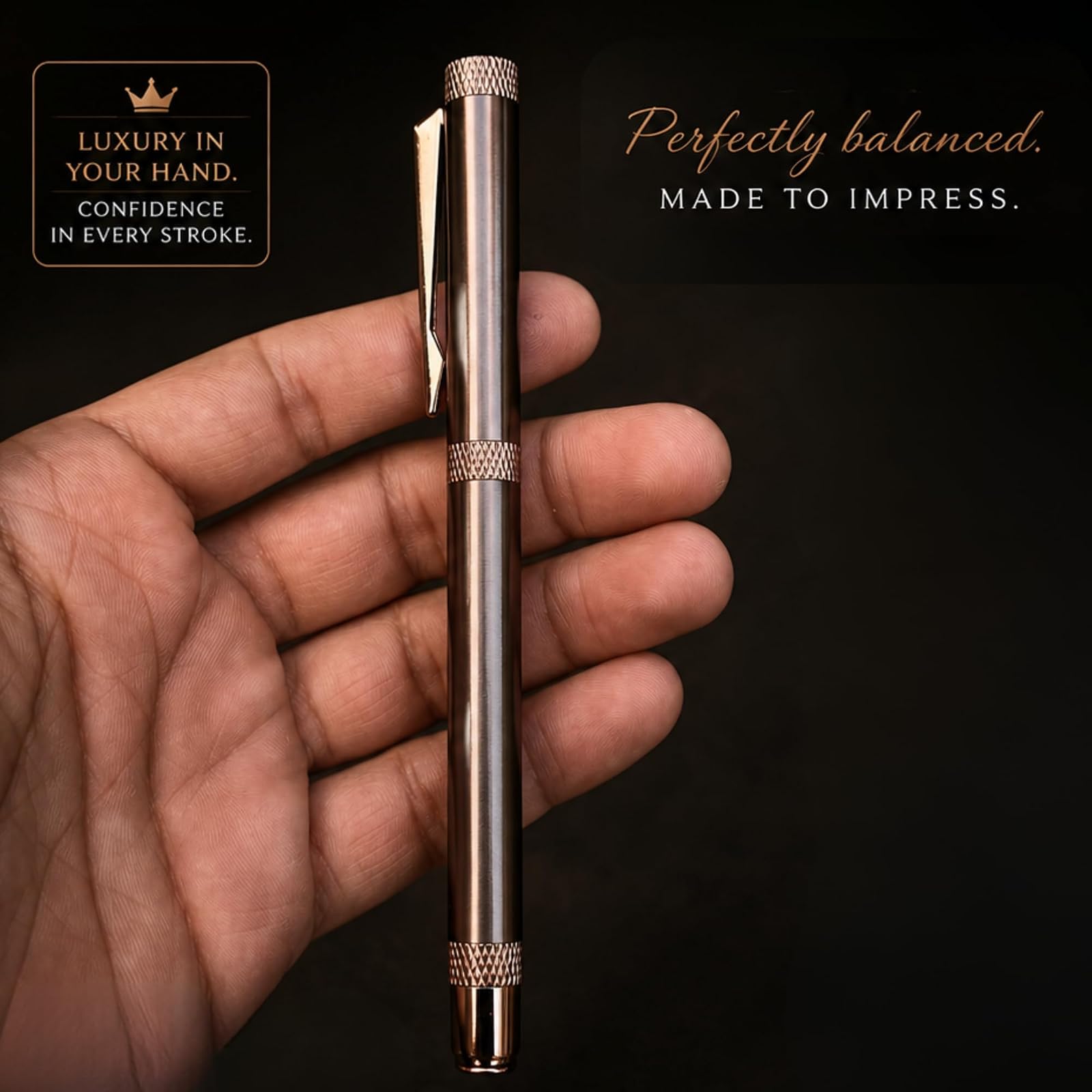 Monarch Bronze Luxury Metal Roller Pen for Men & Women | Premium Executive Writing Pen | Smooth Ink Flow | Office, Business & Corporate Gift — photo 4