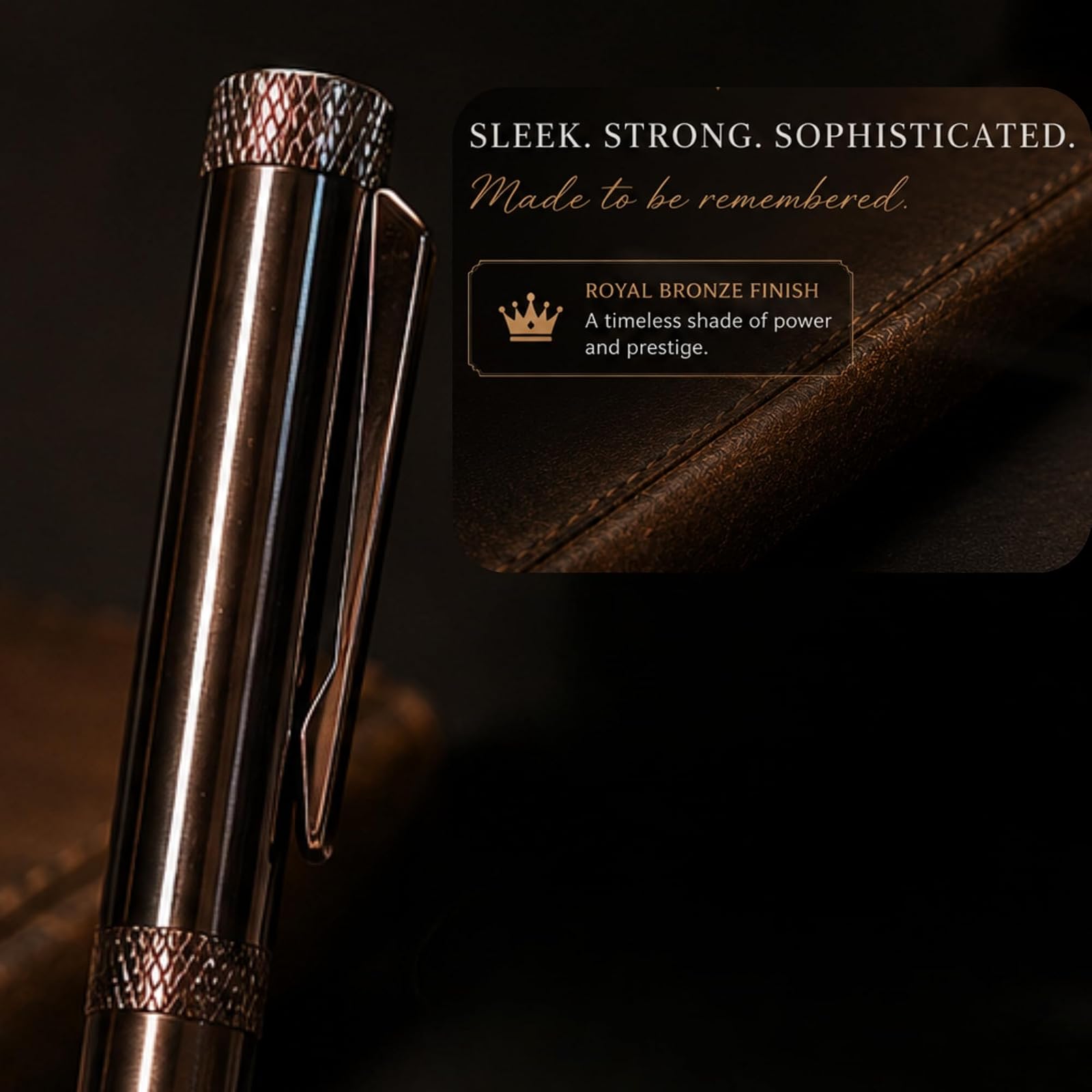 Monarch Bronze Luxury Metal Roller Pen for Men & Women | Premium Executive Writing Pen | Smooth Ink Flow | Office, Business & Corporate Gift — photo 7