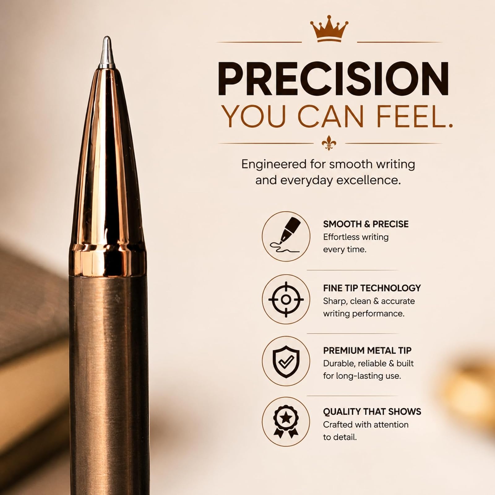Monarch Bronze Luxury Metal Twist Ball Pen for Men & Women | Executive Writing Pen | Smooth Twist Mechanism | Office & Corporate Gift — photo 5
