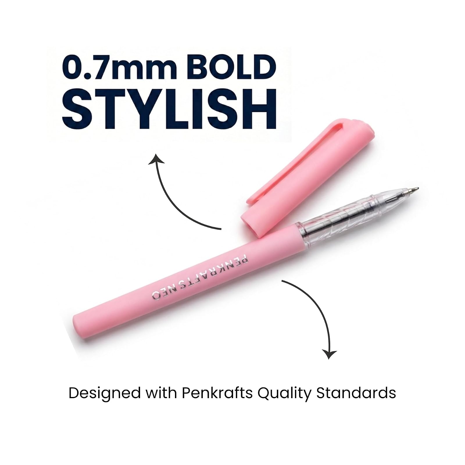 NEO Bold Smooth Writing Pen | 0.7 mm Tip | Premium Soft Touch Body | Stylish Everyday Pen | Pack of 10 | 1 Year Non-Dry Ink Assurance — photo 7