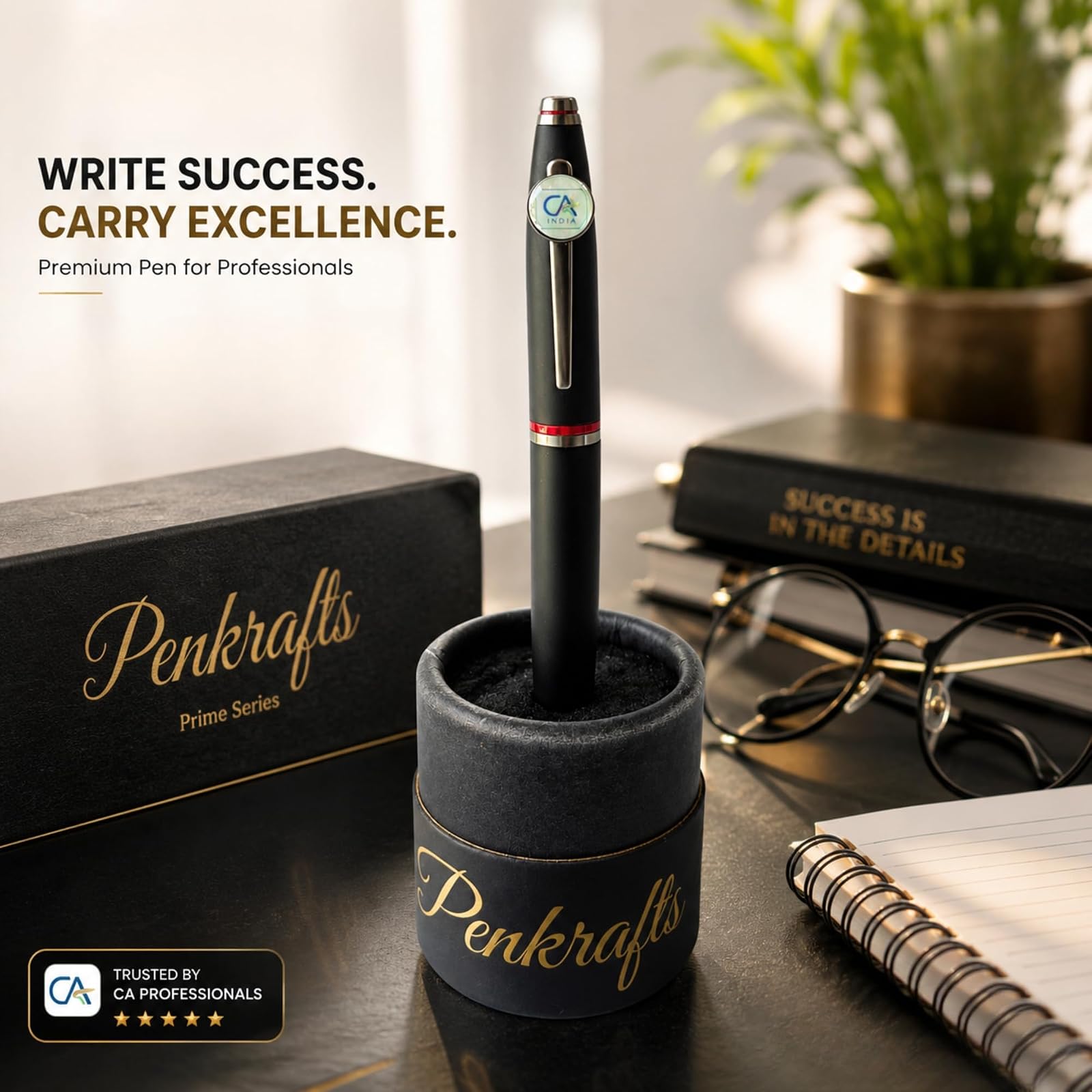 Prime Series Premium Roller Pen for CA | Luxury Executive Metal Pen | Refillable Smooth Writing Pen for Chartered Accountants, Finance Professionals & Corporate Gifting — photo 5