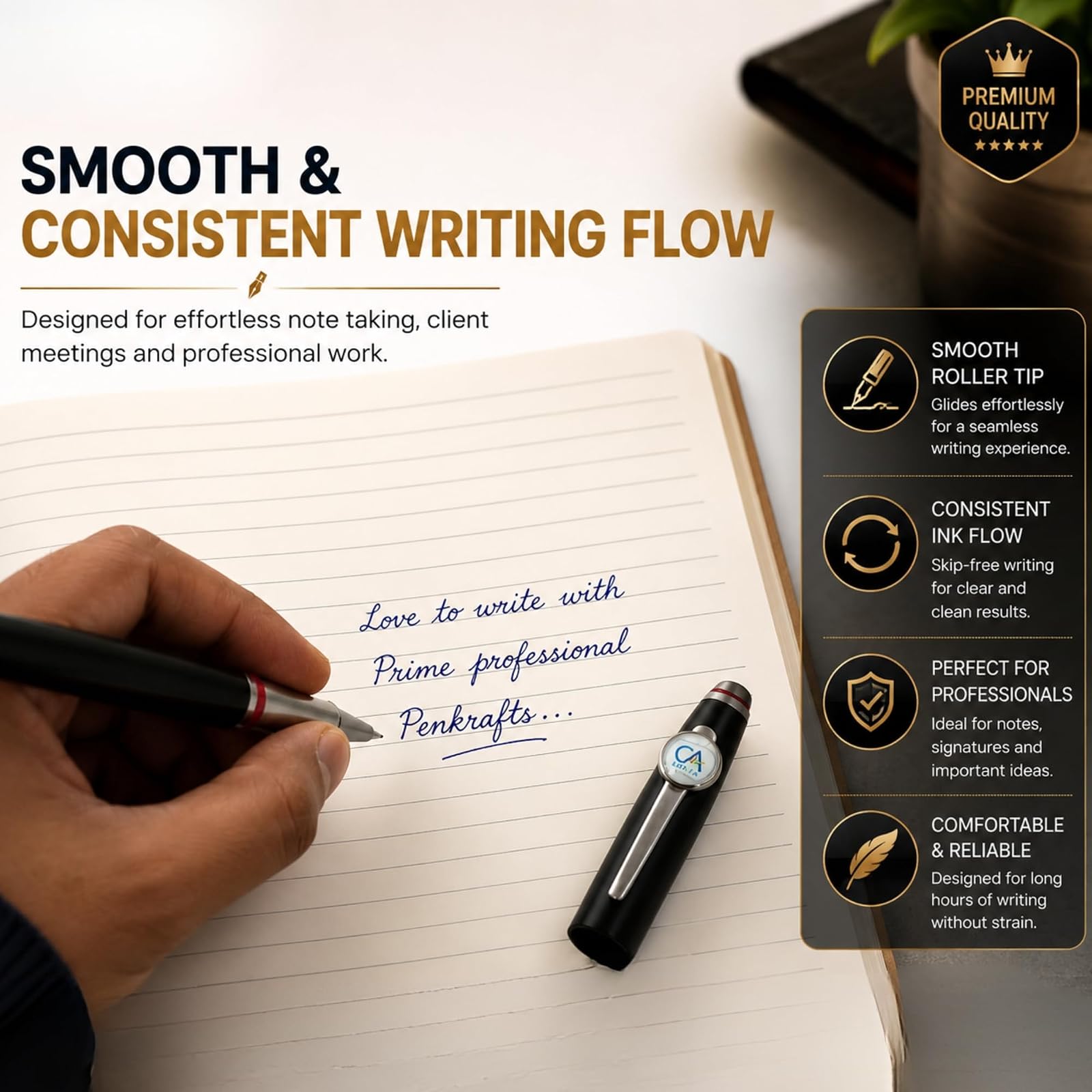 Prime Series Premium Roller Pen for CA | Luxury Executive Metal Pen | Refillable Smooth Writing Pen for Chartered Accountants, Finance Professionals & Corporate Gifting — photo 8
