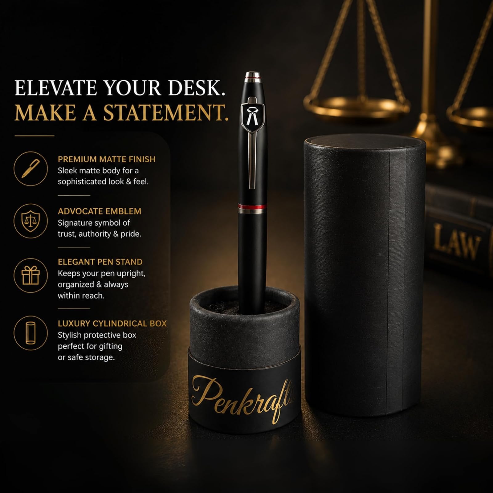 Prime Series Luxury Roller Pen for Lawyers & Advocates | Premium Executive Metal Pen | Refillable Writing Pen for Legal Professionals & Corporate Gifting — photo 10