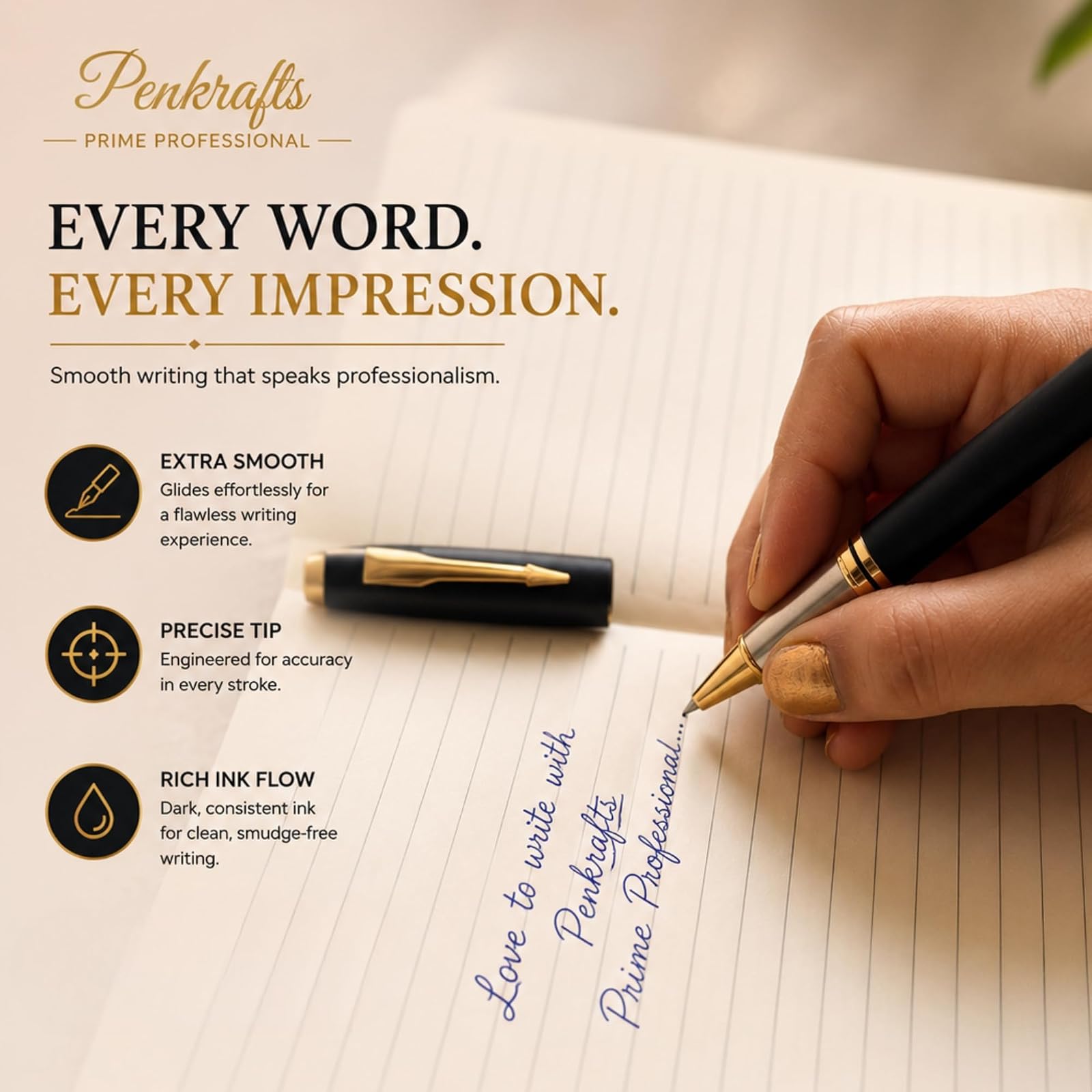 Prime Professional Premium Roller Pen | Luxury Executive Metal Pen | Refillable Smooth Writing Pen for Office, Corporate Gifting, Business Professionals & Daily Executive Use — photo 8