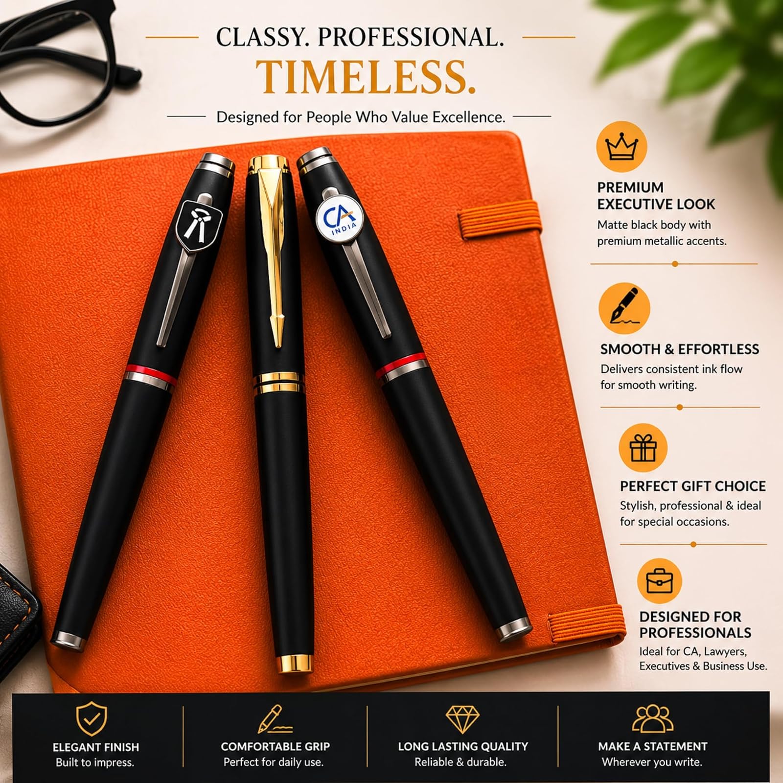 Prime Professional Premium Roller Pen | Luxury Executive Metal Pen | Refillable Smooth Writing Pen for Office, Corporate Gifting, Business Professionals & Daily Executive Use — photo 9