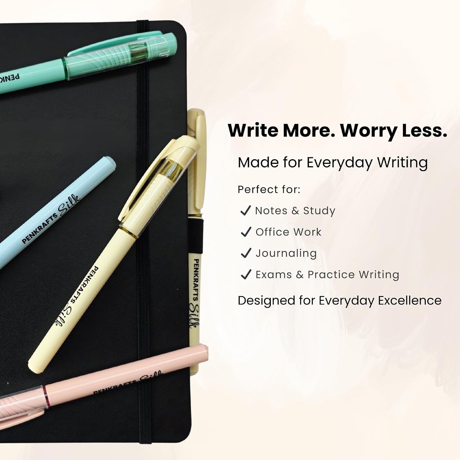 SILK Ultra Smooth Writing Pens | 0.7 mm Tip | Premium Soft Touch Body | Pack of 10 Pens | 1 Year Non-Dry Ink Assurance — photo 6
